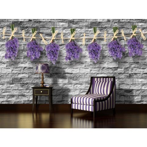 BWS Lavender on stone wall