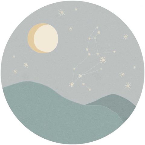 Eijffinger Explore Star Sign Circles - Leo (Leeuw) Bleu