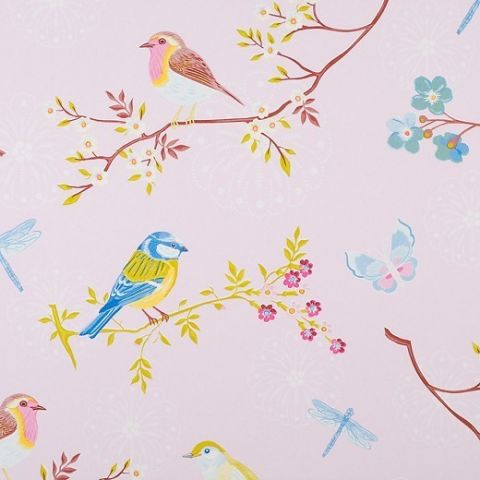 Pip Studio Wallpaper Early Bird Light Pink 386012