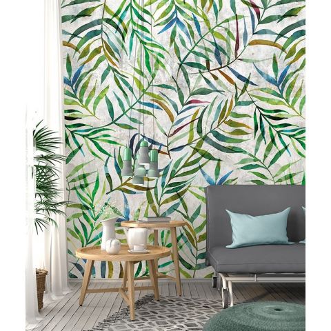 Behangexpresse Colorful Florals & Retro - Big Leaves Wall