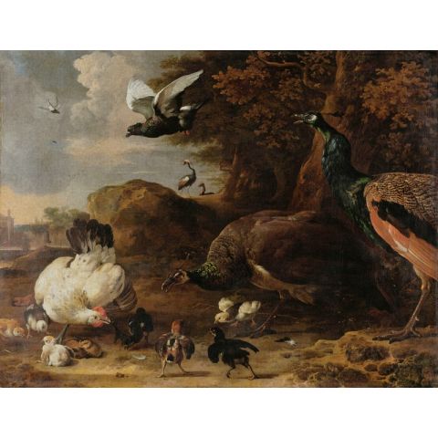 Dutch Wallcoverings Painted Memories II The Threatened Hen 8046