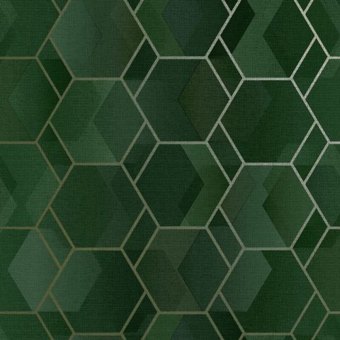 Dutch Wallcoverings First Class Amazonia Cassius Green Gold 91280