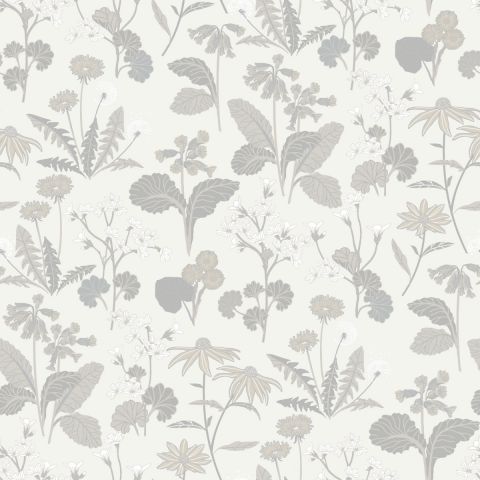 Dutch Wallcoverings First Class - Midbec Örtagård Magdalena White 92136