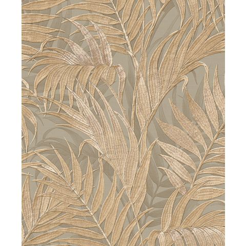 Dutch Wallcoverings - Grace Tropical Palm - Tropical palm leaf green/gold GR322105