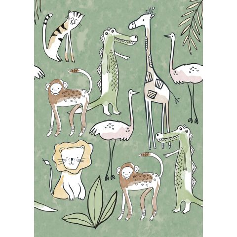 Behangexpresse - INGK - Olive & Noah Simple Jungle Green