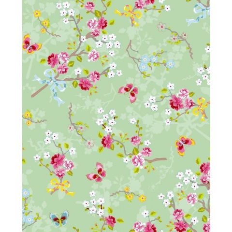 Pip Studio Wallpaper Chinese Rose Mint 375073