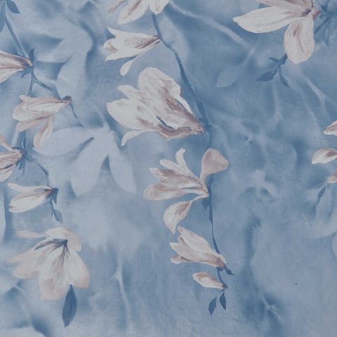 1838 Wallcoverings Pavilion - Trailing Magnolia Chambray 2109-158-03