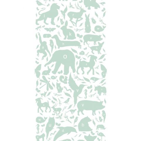 KEK Amsterdam -  Wonderwalls For Kids - Alphabet Animal Walpaper Green WP-044