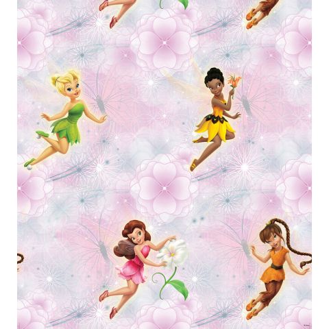 Dutch Wallcoverings Dutch Wallcoverings Disney Fairies Pink Flowers 